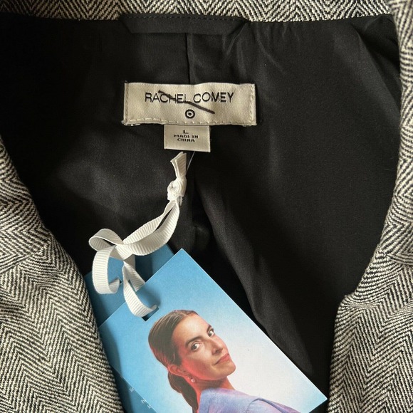 RACHEL COMEY x TARGET | Sz L Oversized Tweed Blazer Linen Cotton Blend Grey - Picture 4 of 7